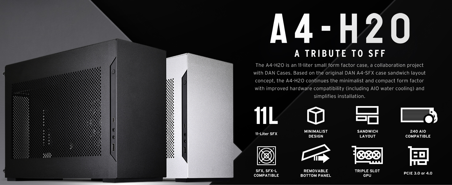 Amazon.com: Lian Li A4-H2O Mini-ITX PC Case, Triple-Slot