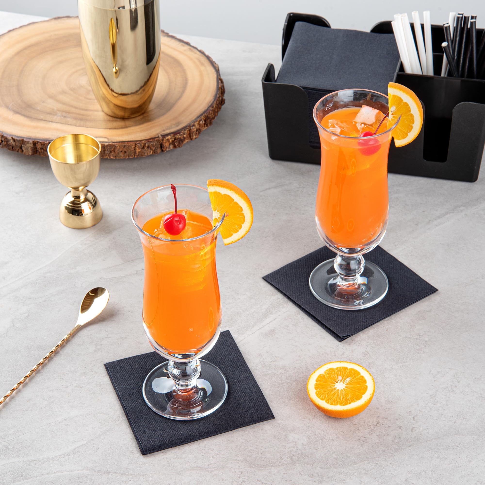 Restaurantware BEV Tek - Vasos de 325 ml para huracán, 6 vasos de cóctel resistentes, lavables en lavavajillas, irrompibles, de plástico de policarbonato transparente para todo tipo de bebidas