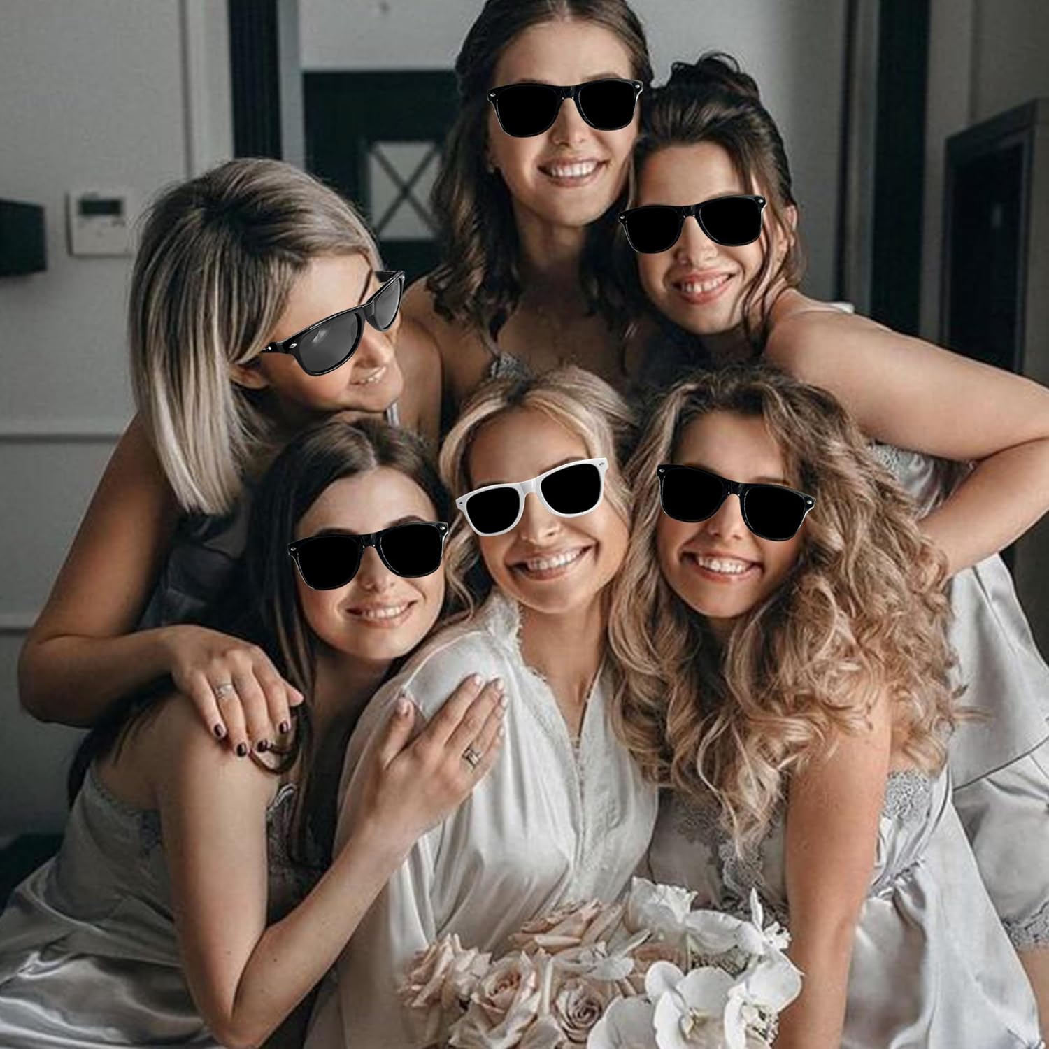LADY&HOME 10 Pack Bachelorette Party Sunglasses Favors, Bridesmaid and Bride Tribe Sunglasses for Bridal Party, Bridal Shower(Black) - Image 6