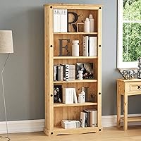 Vida Designs Corona Large Libreria, Rustico Legnoen Mobile contenitore with 5 Shelves