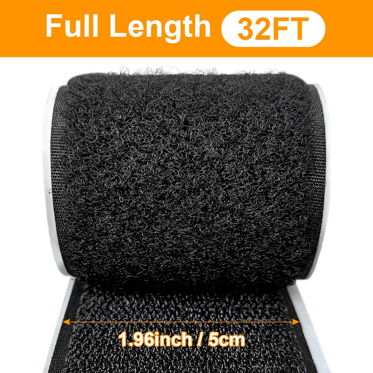 GYGYL 2 Inch x 32.8 Feet Black Hook and Loop Tape with Adhesive, Nylon Heavy Duty Hook and Loop Tape Strips Fastener for Home Office School and Crafting & Wall Hanging