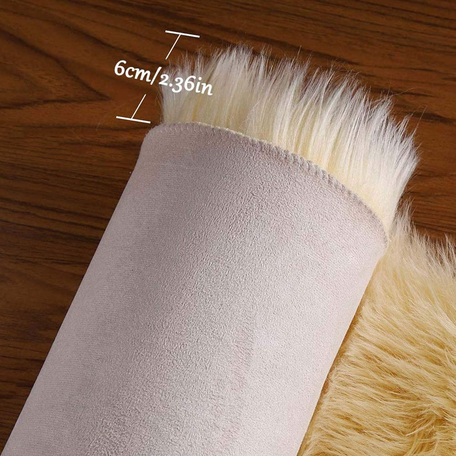 Faux Peau de Mouton en Laine Tapis, Tapis Fourrure synthétique Fluffy Soft Longhair Décoratif Coussin de Chaise Canapé Natte, Chambre Chevet Tapis