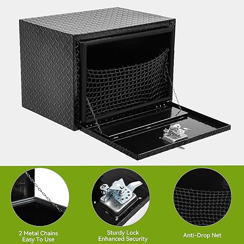 Miniatura 3 de AUTOSAVER88 Cajas de herramientas de 24 pulgadas, organizador de aluminio resistente con placa de diamante, caja de almacenamiento impermeable con