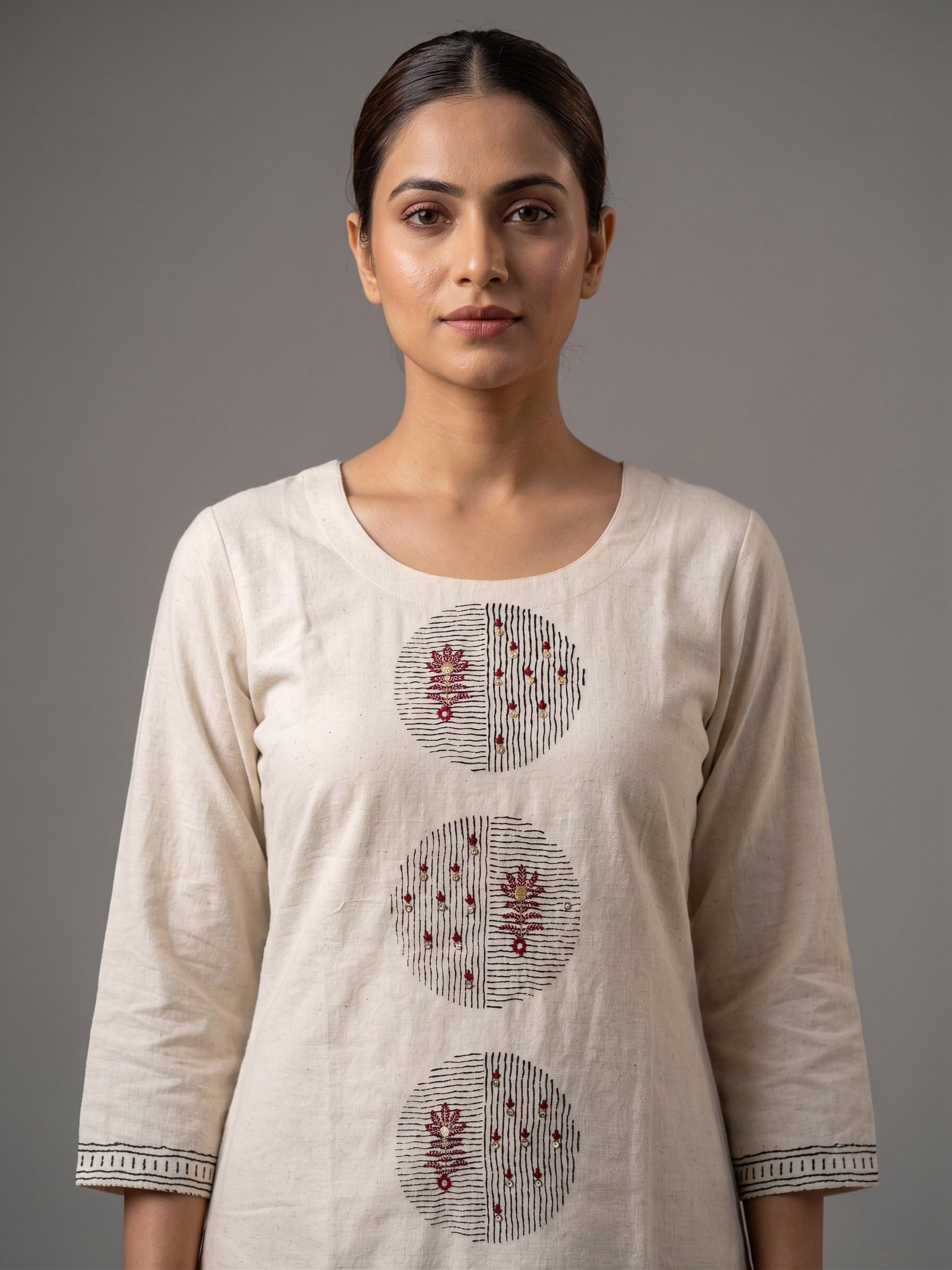 Ladyline Set di pantaloni kurta palazzo da donna in puro cotone stampato | Set di coordinamento etnico | Elegante set di pantaloni a tunica Kurti da donna