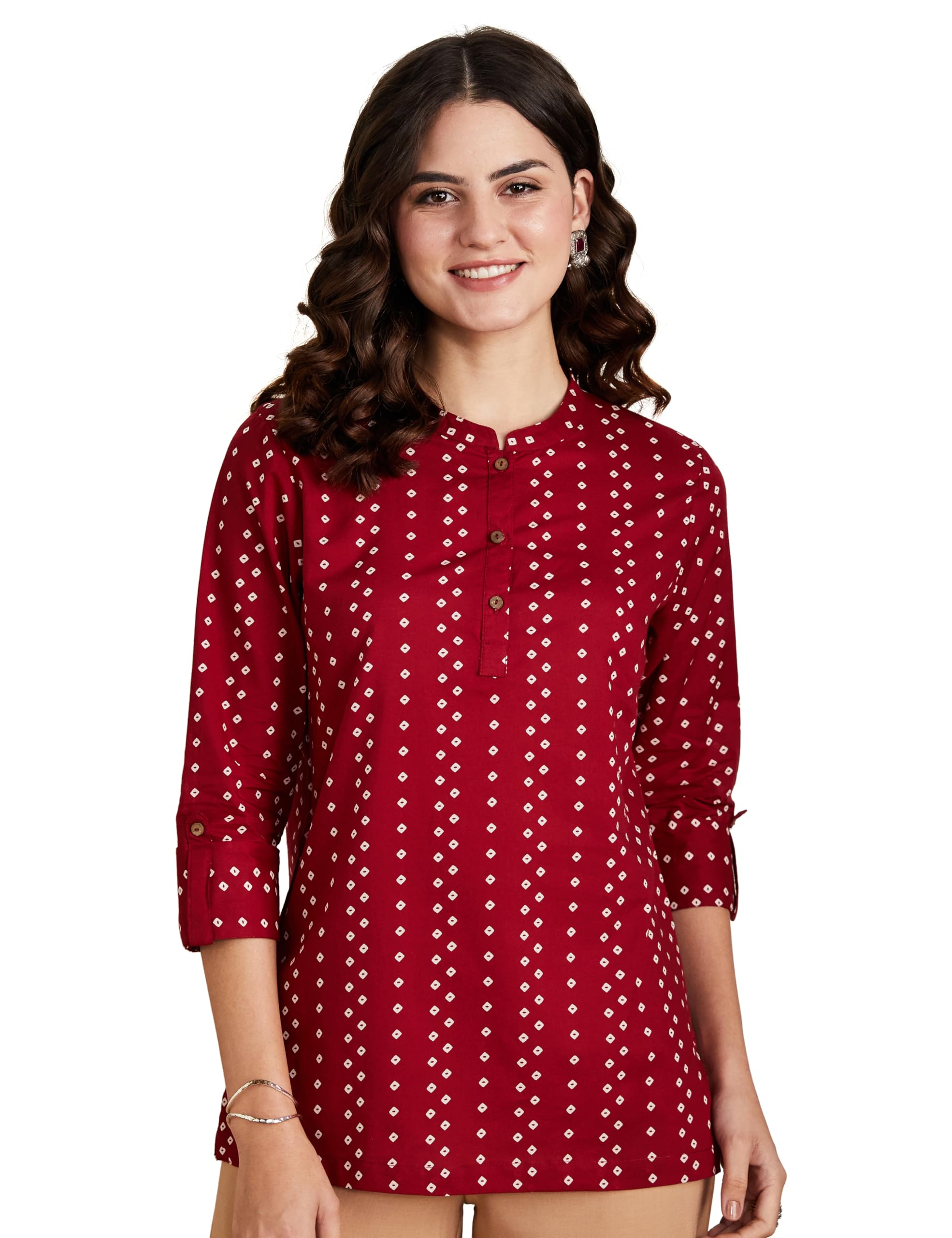 amazon brand - myx Women's Cotton Regular Fit Casual Kurti-picture-49