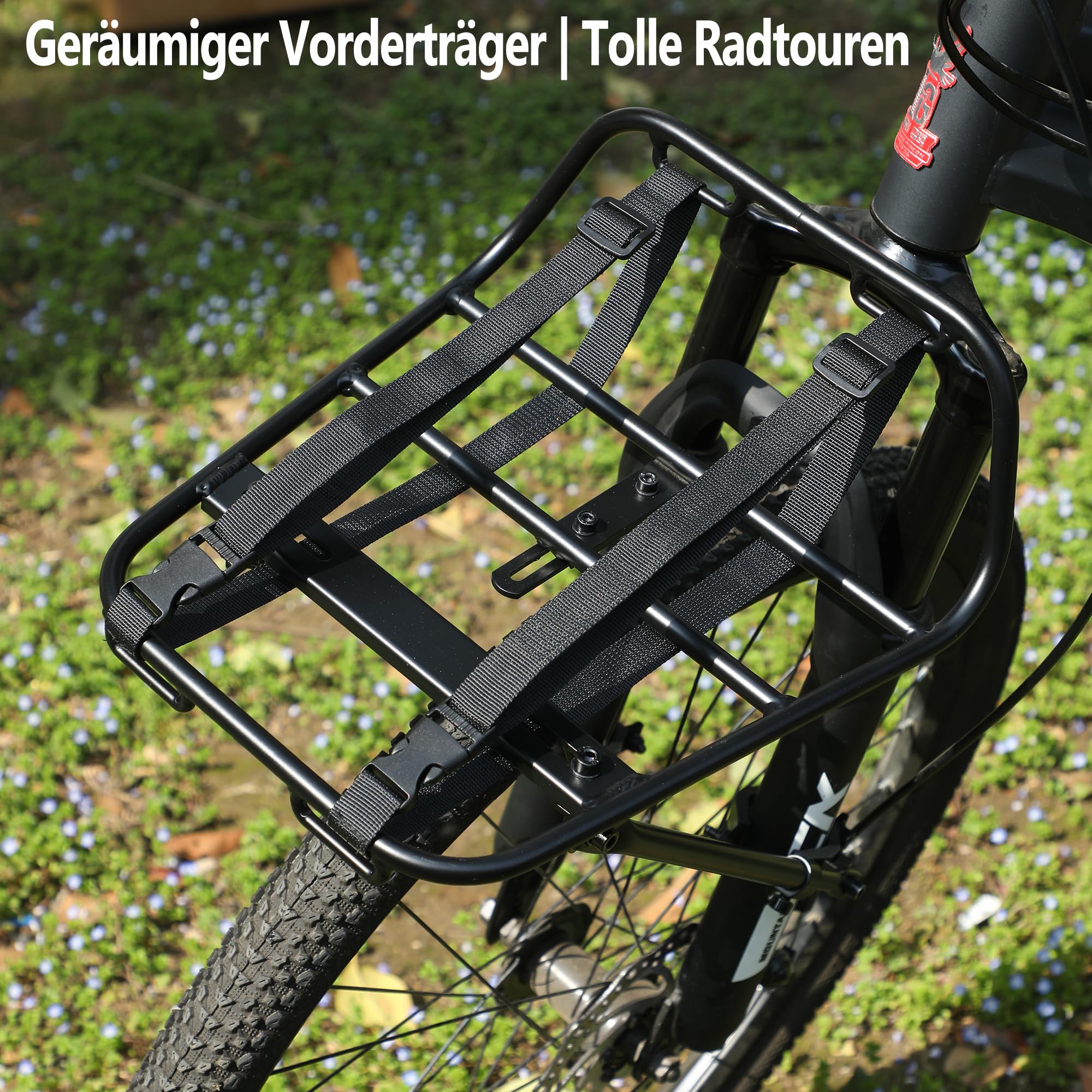 Fahrrad-Frontgepäckträger, Stabiler Aluminium Gepäckträger | Vordergepäckträger für Pendelverkehr & Touren, robust & klapperfrei, verstellbar, 6061-T6-Aluminium, einfache Installation