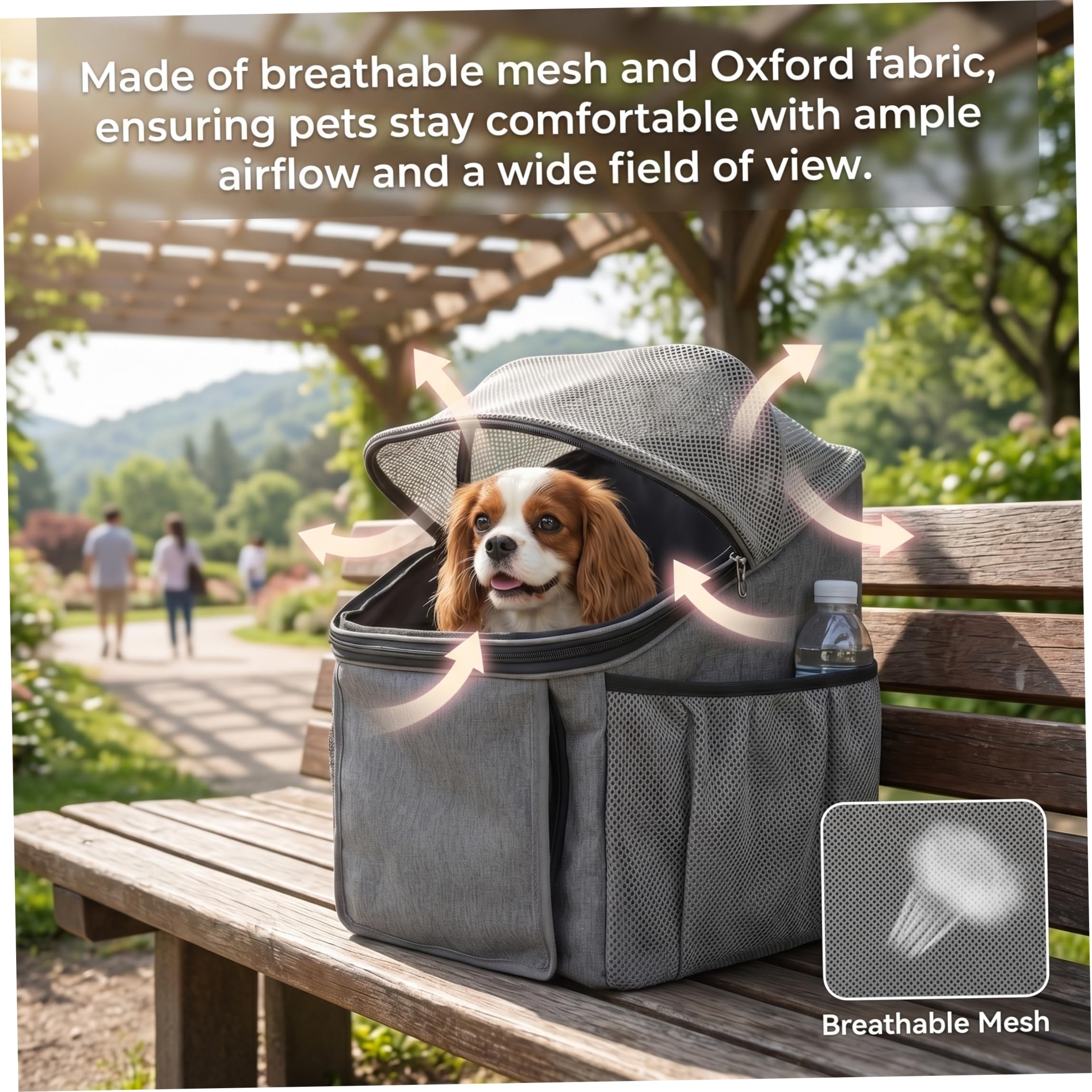 Panier de vélo pour Chien, Panier de vélo pour Animaux Compagnie avec Boucle à dégagement Rapide, Porte-Chat Multifonctionnel pour Sac à Dos, Sac Main et lit Repos intérieur, Gris, Chien