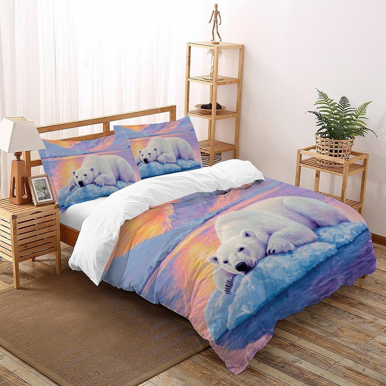 Housse de couette 260x220 ours polaire fermeture éclair