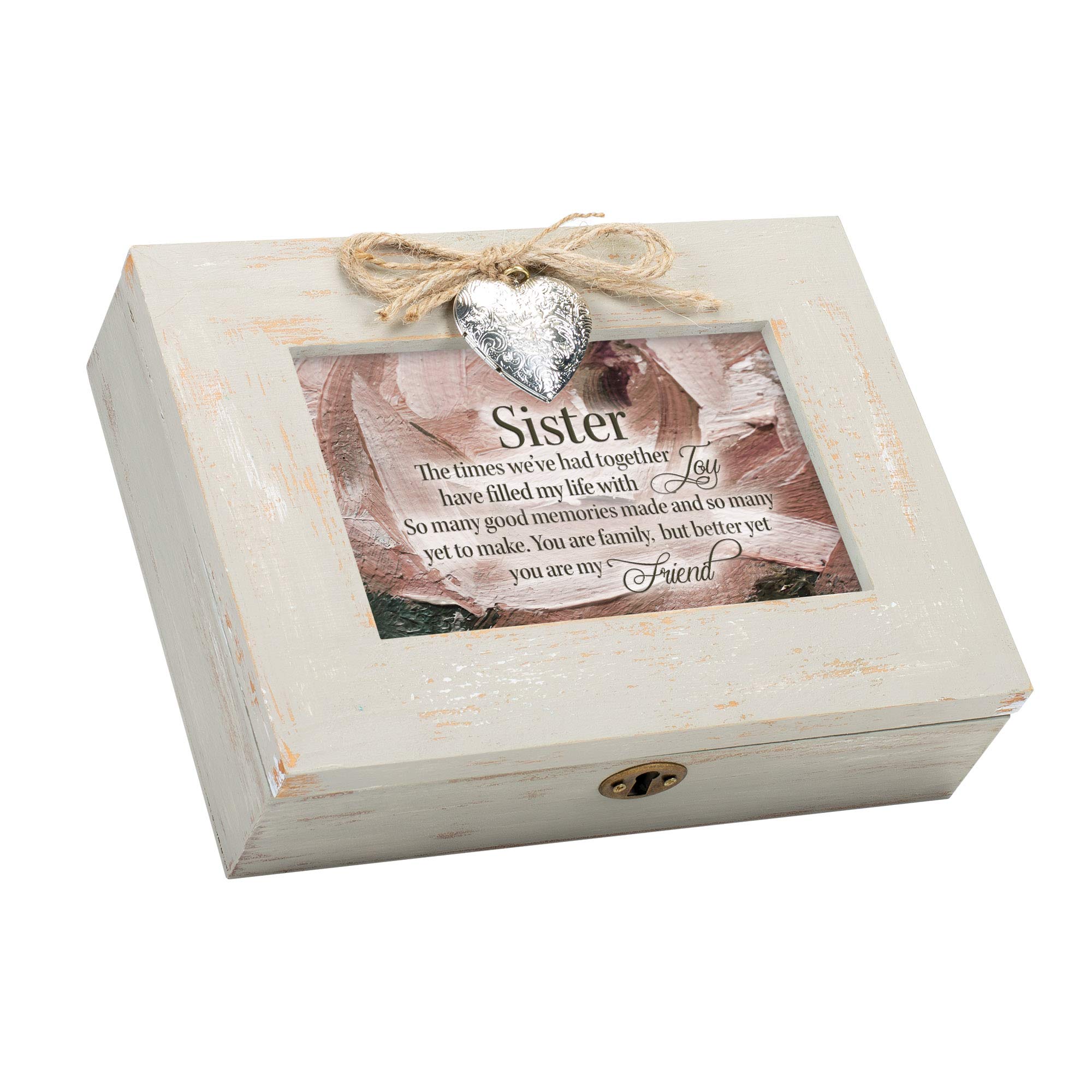 Caja de música de madera Cottage Garden con medallón decorativo de alta calidad