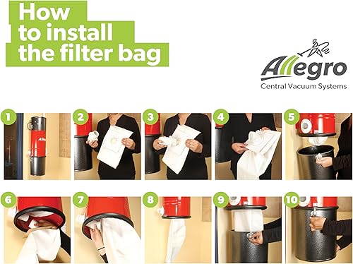 Miniatura 5 de Allegro - Potente sistema de vacío central de alta resistencia - Motor de derivación tangencial Ametek - Fabricado en Canadá (MU4401, casas de 6,000