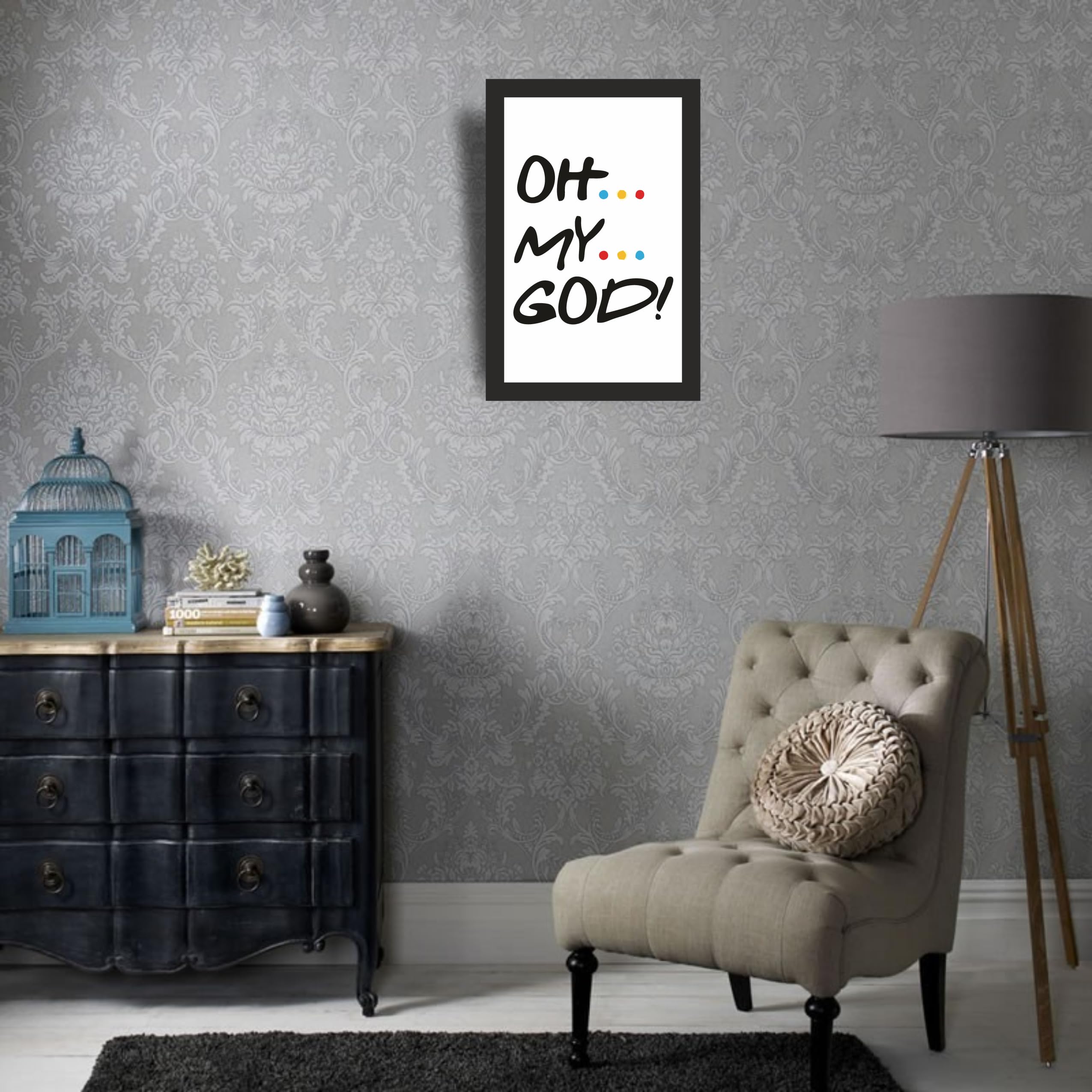 Friends Janice Oh My God Photo Frame A4 Black Wall Art