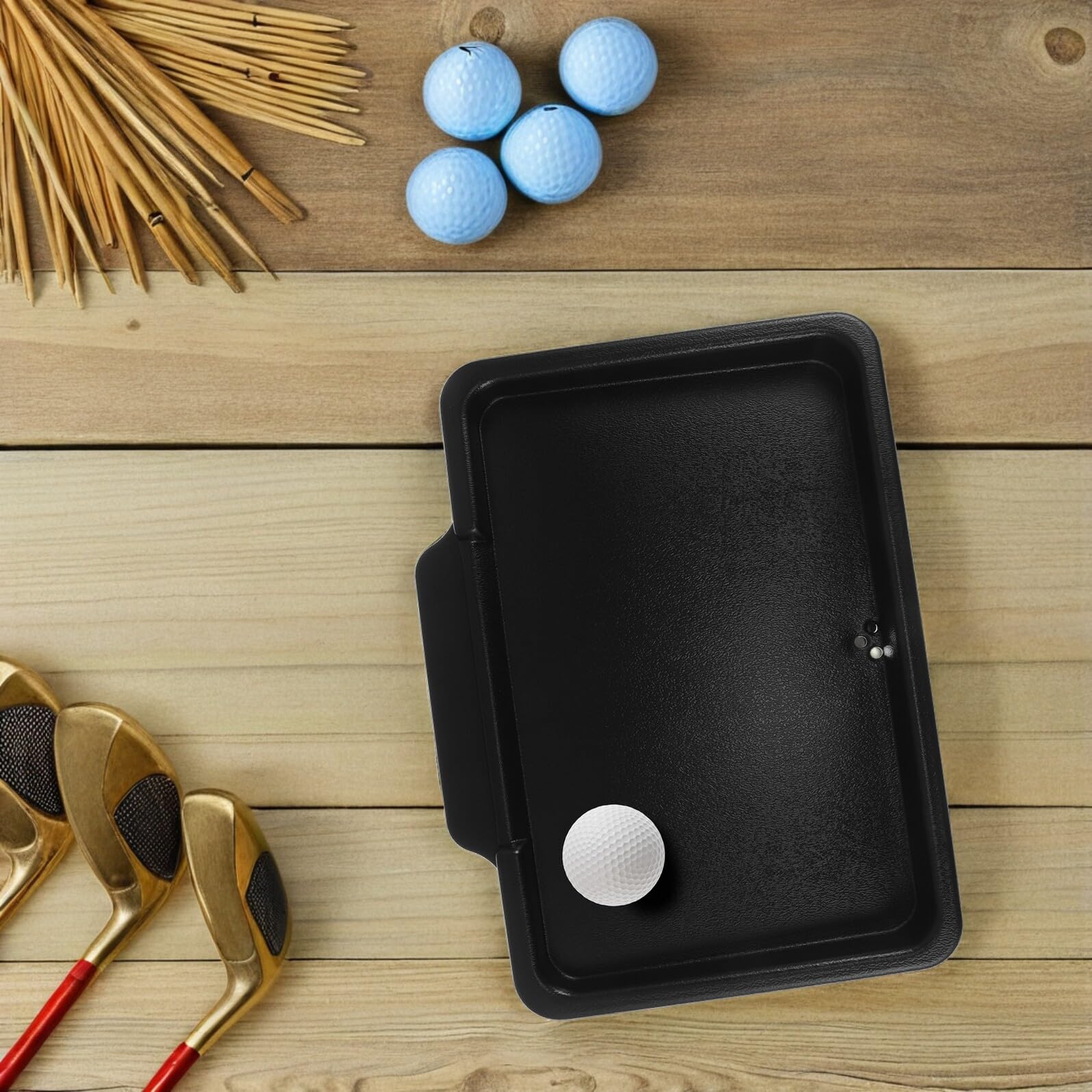 Toyvian Vassoio per Palline da Golf Nero in Plastica, Capacità 51