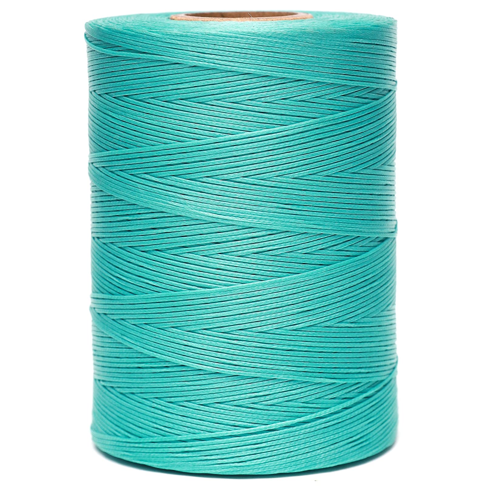 Waxed Thread,852Yards 150D 0.8mm Flat Polyester Wax Thread for Hand Sewing Leather Craft DIY Projects Shoes Repair Book Binding(Aquamarine)