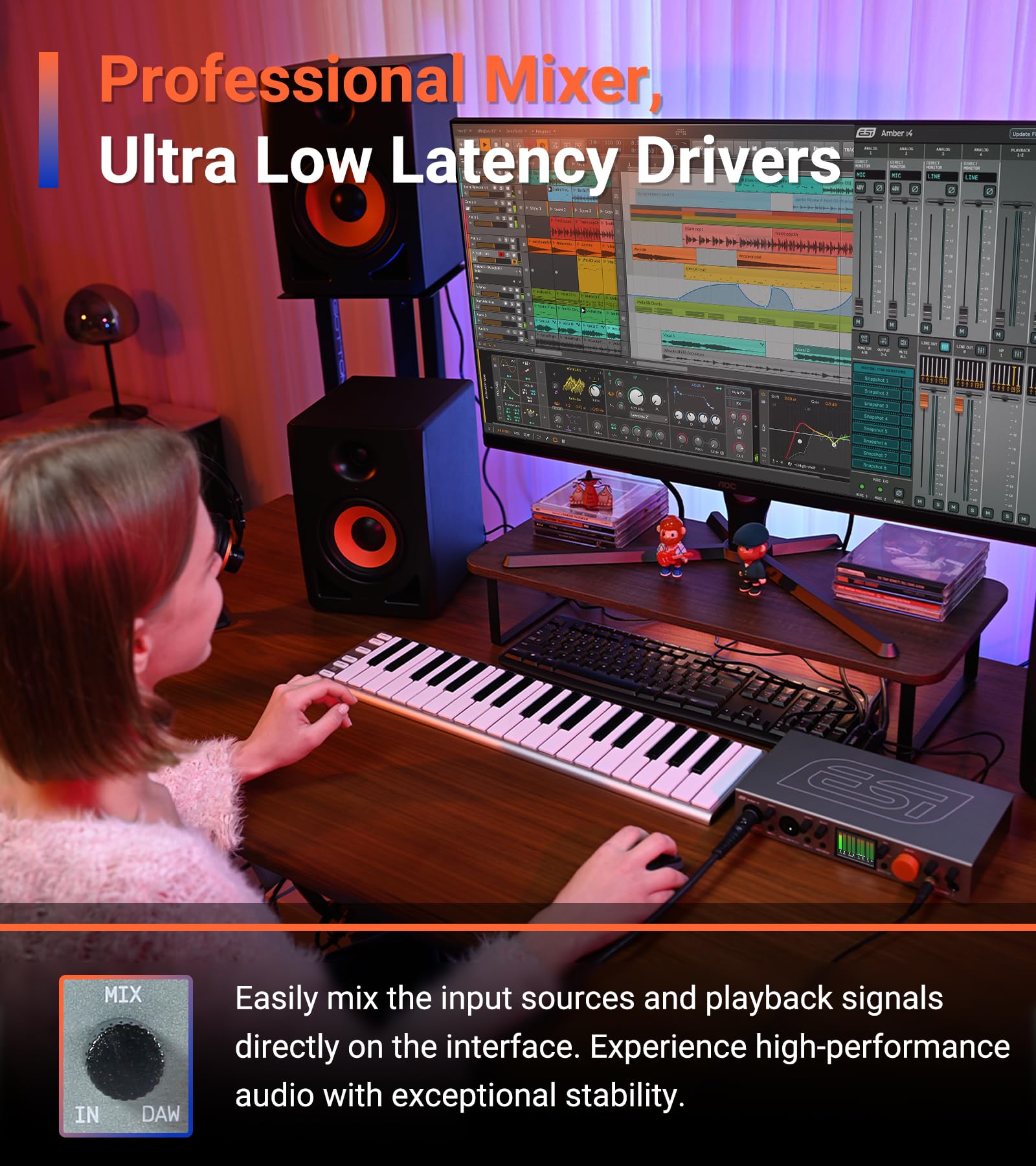 ESI Amber i4 | Interfaz de audio USB-C de 4 pulgadas y 4 salidas