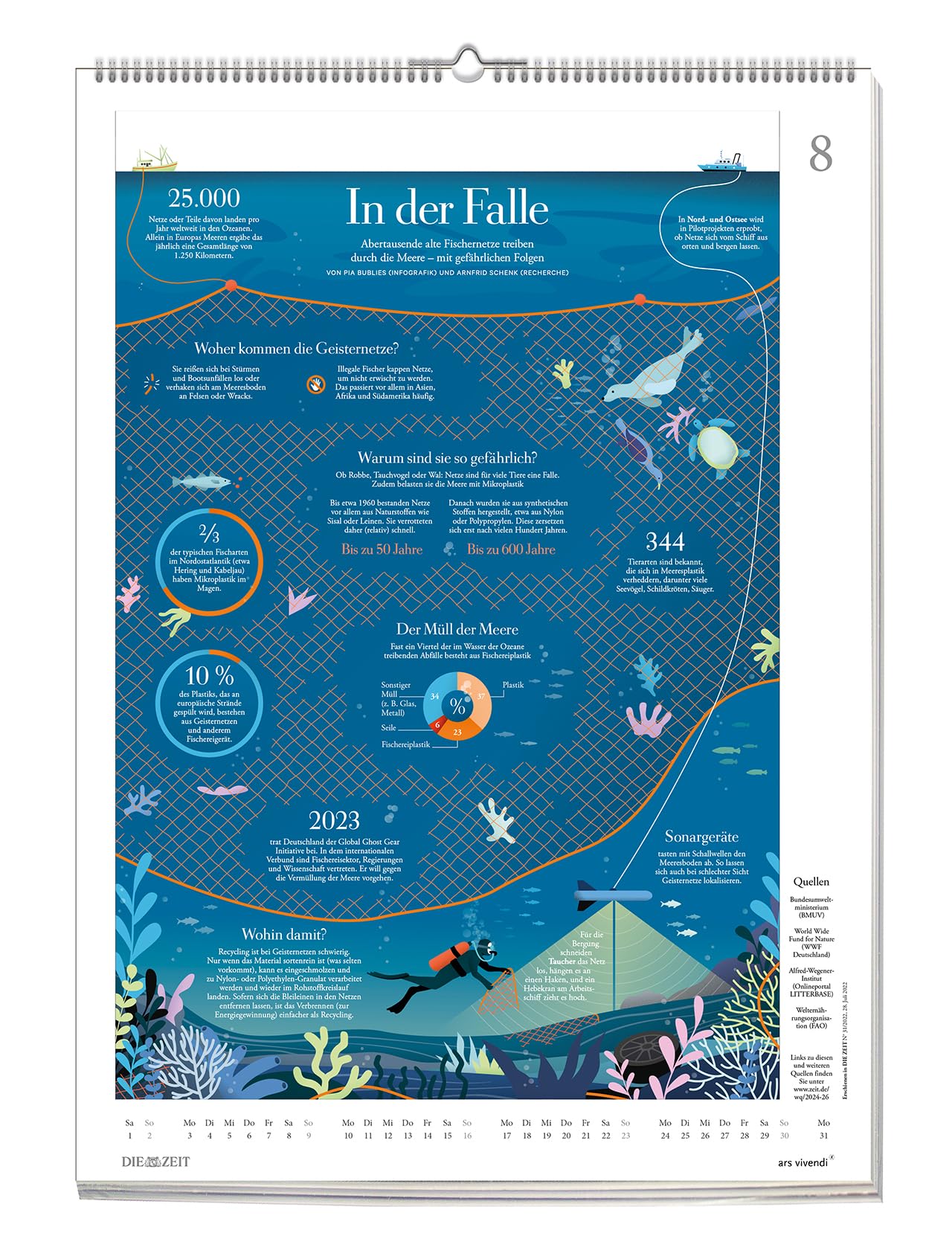 DIE ZEIT - Wissen in Bildern 2026 – Posterkalender mit stilvollen Infografiken & faszinierenden Fakten - Anschauliches Wissen für jeden Monat