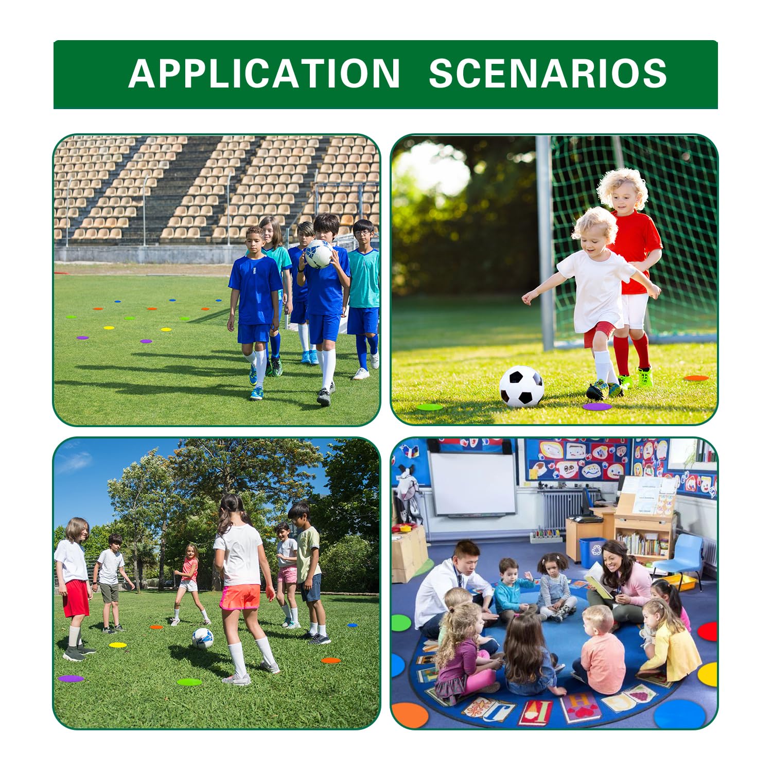 Marqueurs de sol en caoutchouc antidérapant de 10,2 cm, 22,9 cm, cônes en polyéthylène pour football, basket-ball, sport, entraînement, agilité et exercices