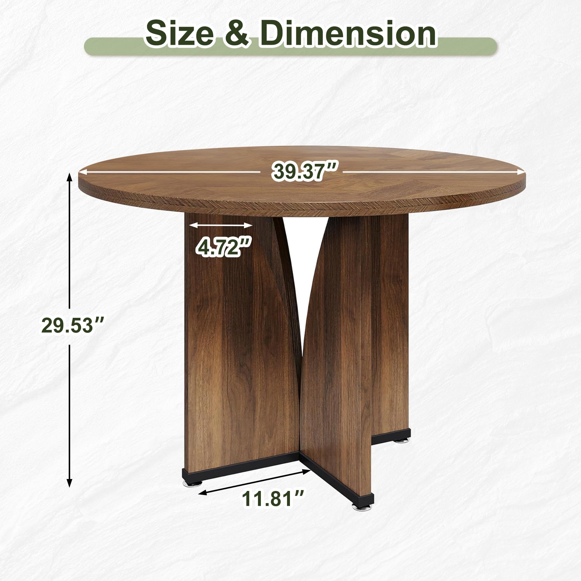 Snapklik.com : NicBex 39 Inch Round Dining Table For 4, Wooden Small ...
