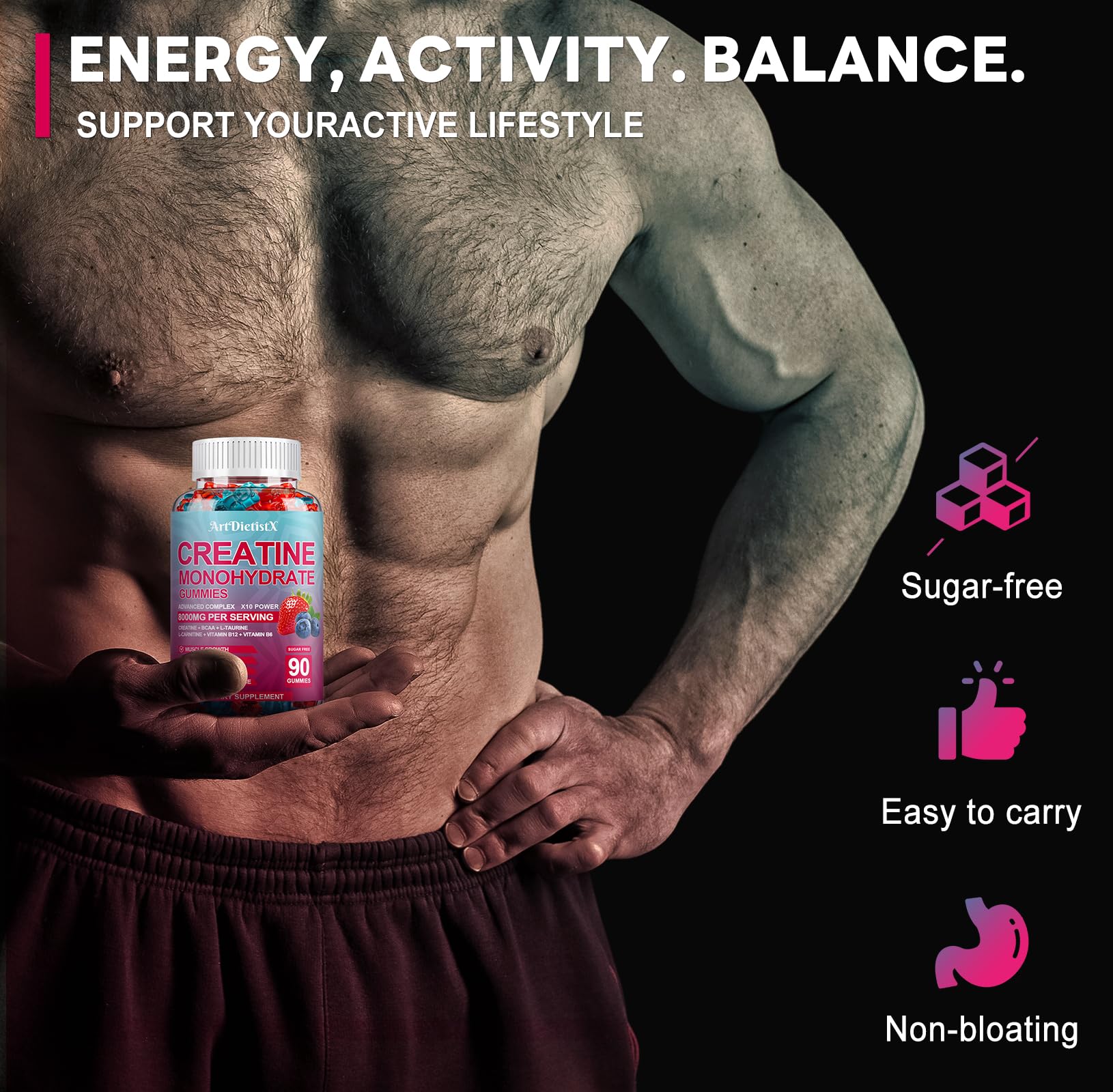 bcaa creatine l carnitine Amazon.com: Creatine Monohydrate 5000mg Gummies with BCAA, L-Carnitine,  Taurine & Vitamin B12