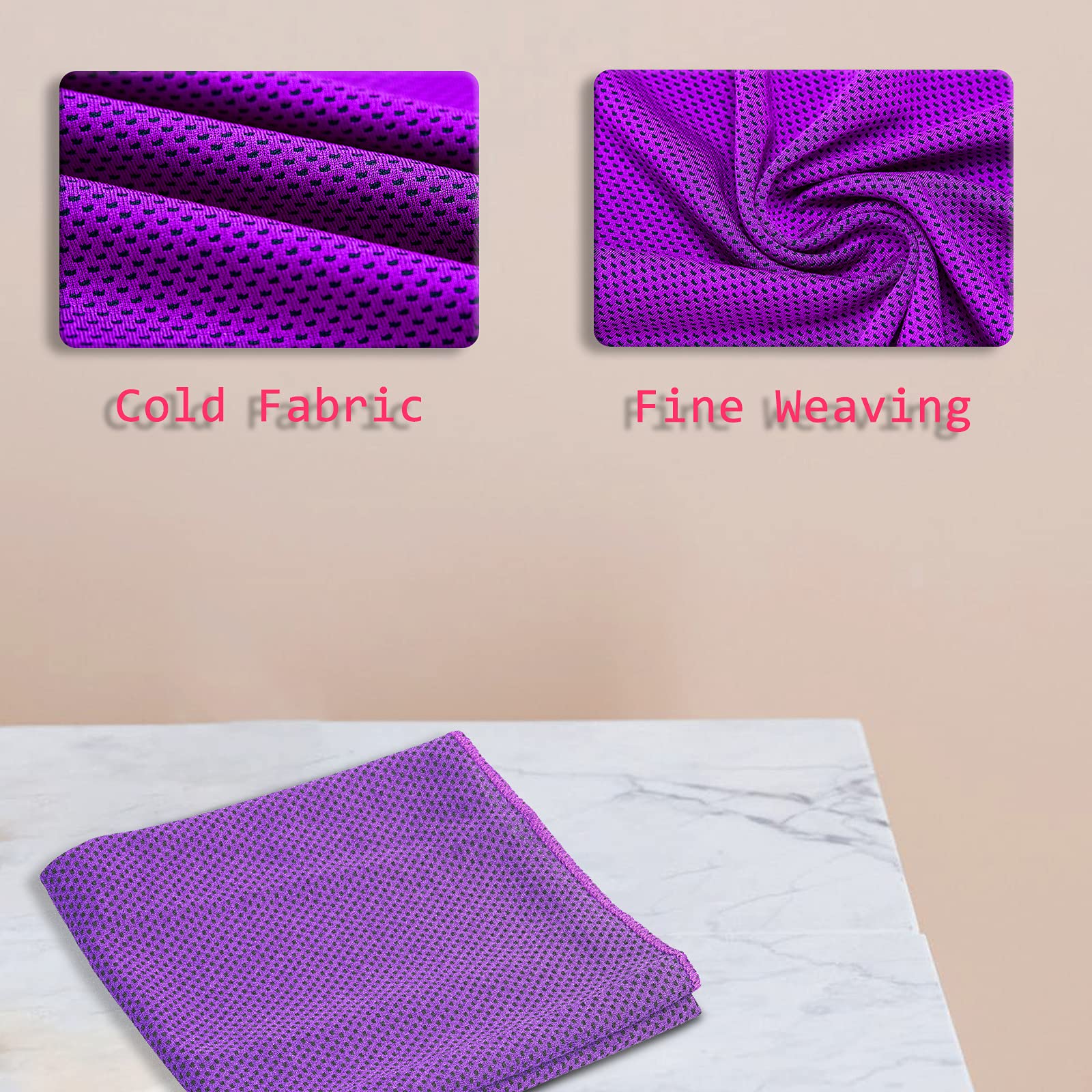 TIVUNORON Cool Towel Pour Sport, 3Pcs Serviette De Rafraîchissante Avec Boîte De Rangement En Silicone, Serviette Fraîcheur Pour Fitness Sports Voyages, 30x90cm (A