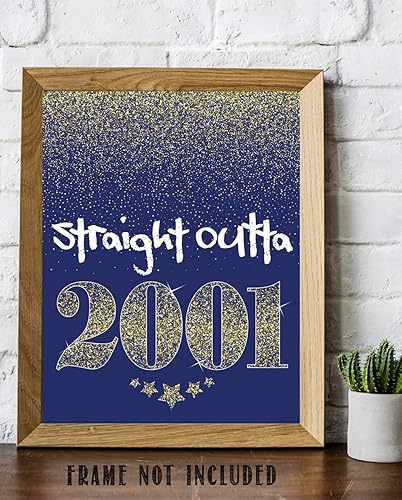 Miniatura 5 de Straight Outta 2001 Print - Great for Birthday Decoration Class High School Reunion Decor Party Banner Art Poster Birthday Party Cool Gifts 11x14
