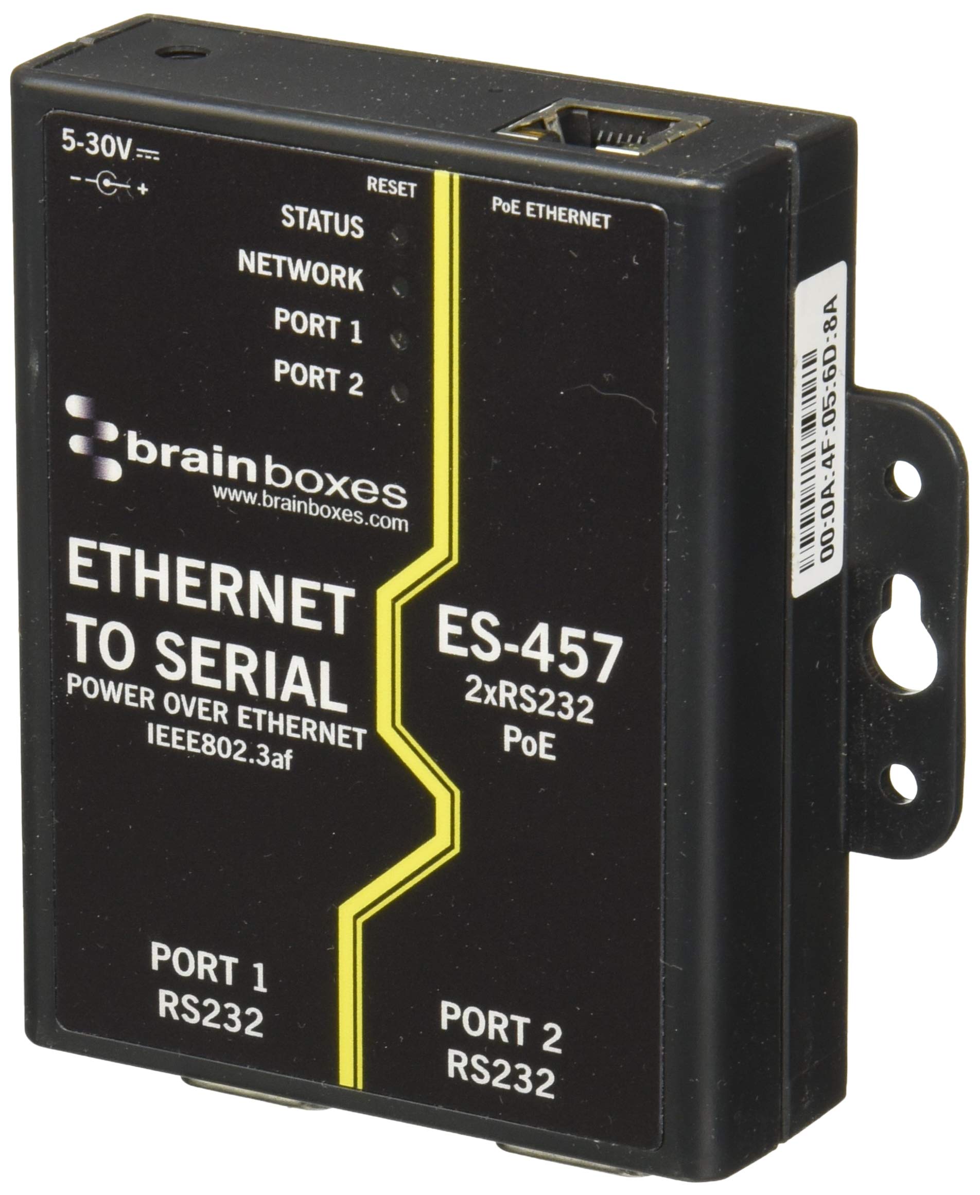 Brainboxes Device Server - 2 Ports - 10MB LAN, 100MB LAN, RS-232 (ES-457)