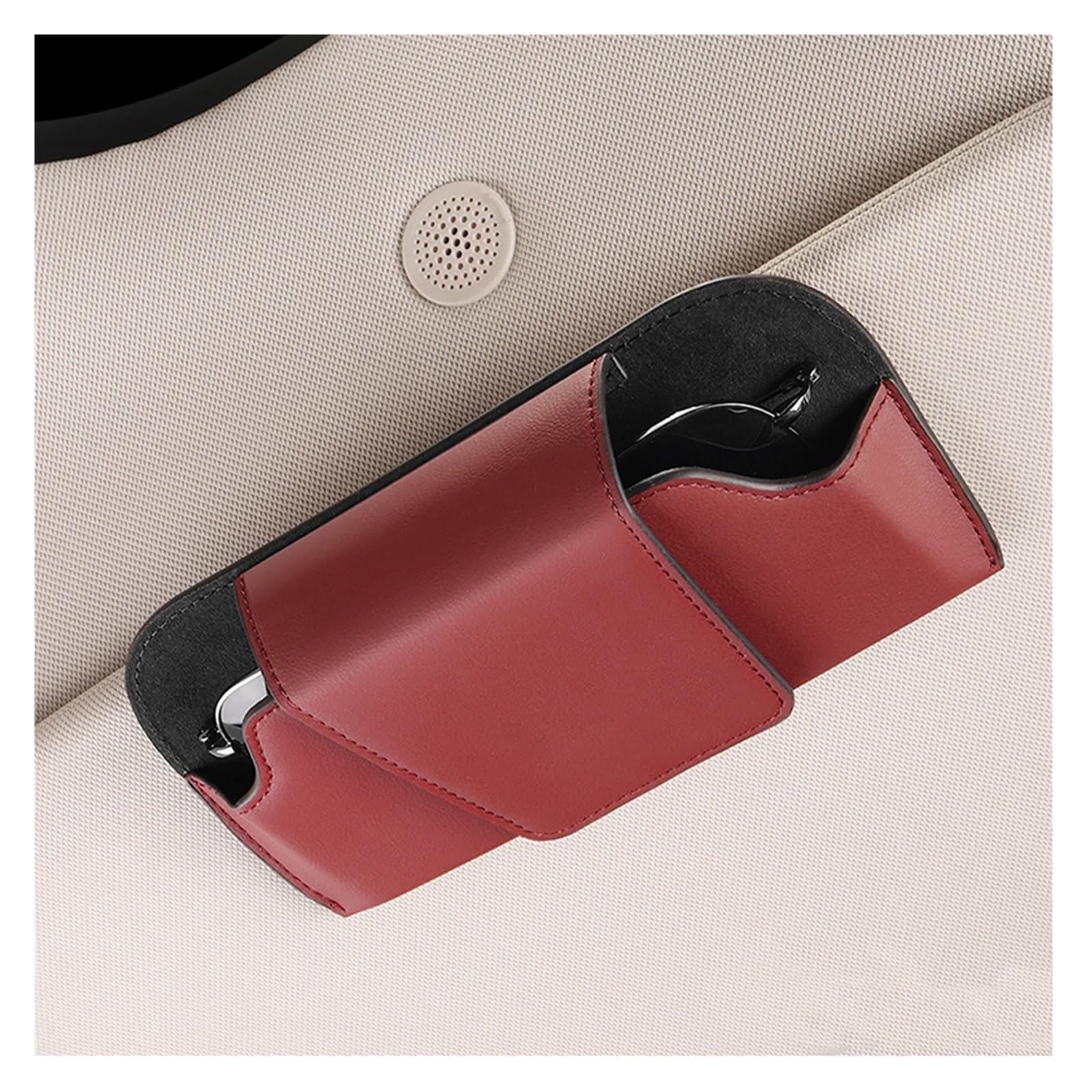 Brillenhalter FüR Auto Magnetische Auto Sonnenbrille Halter Fall Universal Auto Sonnenblende Gläser Box Clip Sonnenbrille Halter Verschluss Brillen Lagerung(Black)