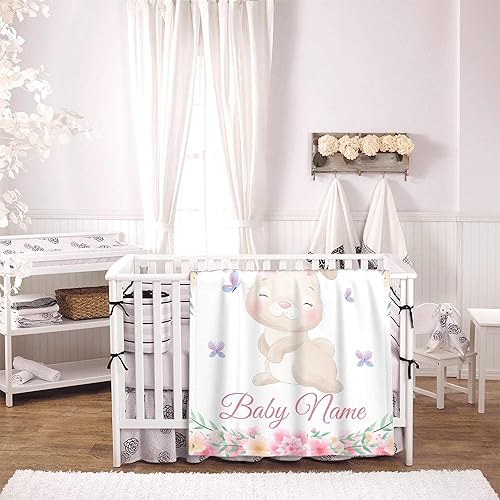 Miniatura 4 de Manta personalizada de conejo con nombre y texto para bebés, niños, adultos, mascotas, manta personalizada para aniversario, día del niño,