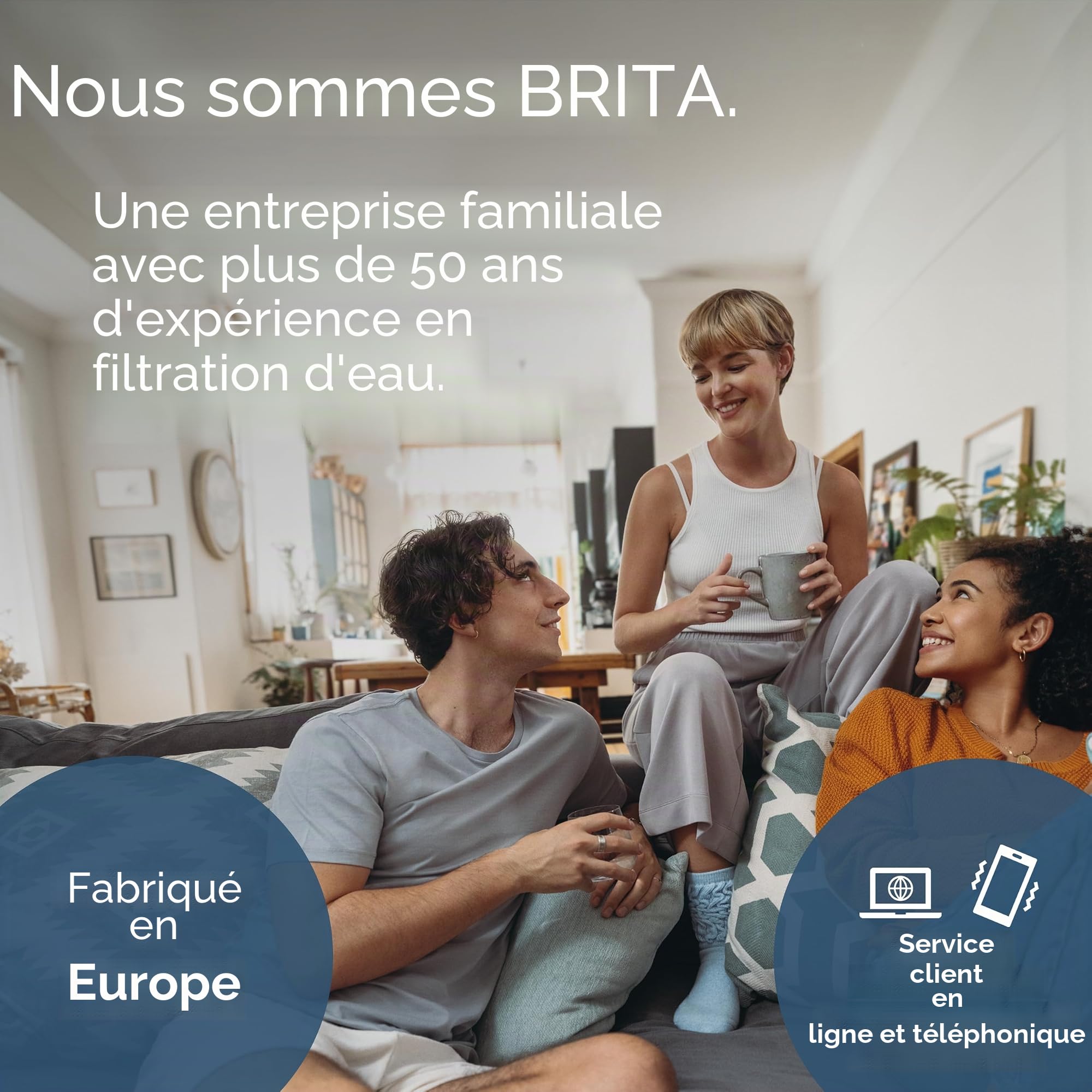 BRITA Carafe Filtrante- Style Essential XL - Bleue - 2.4 L - avec 1 x Maxtra Pro Pure Performance