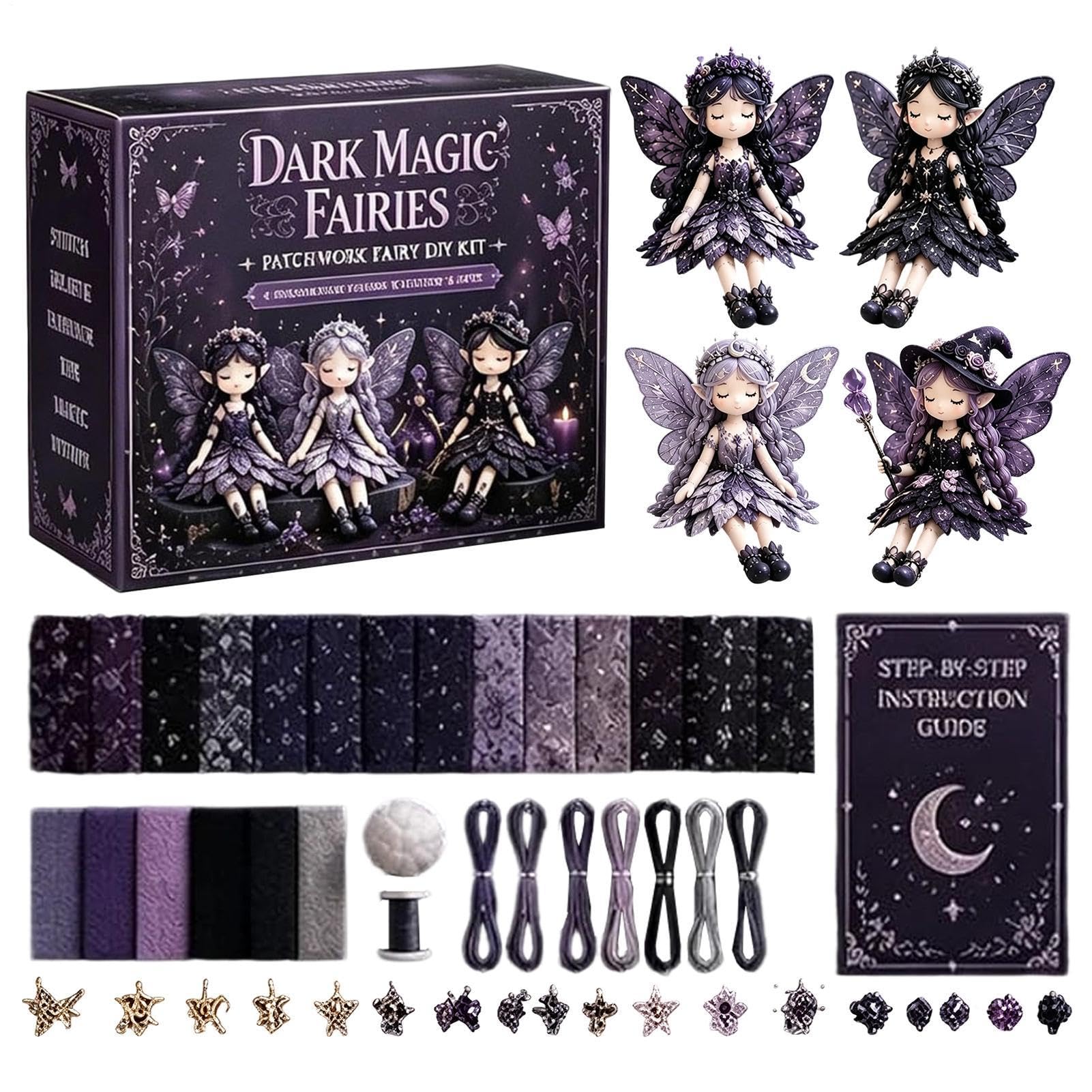 Fairy Patchworks DIY Collection, Fairy Handmade Sewing Kit, DIY Fairies Patchworks Sewing Kit for Adults & Beginners with Pre-Cut Materials