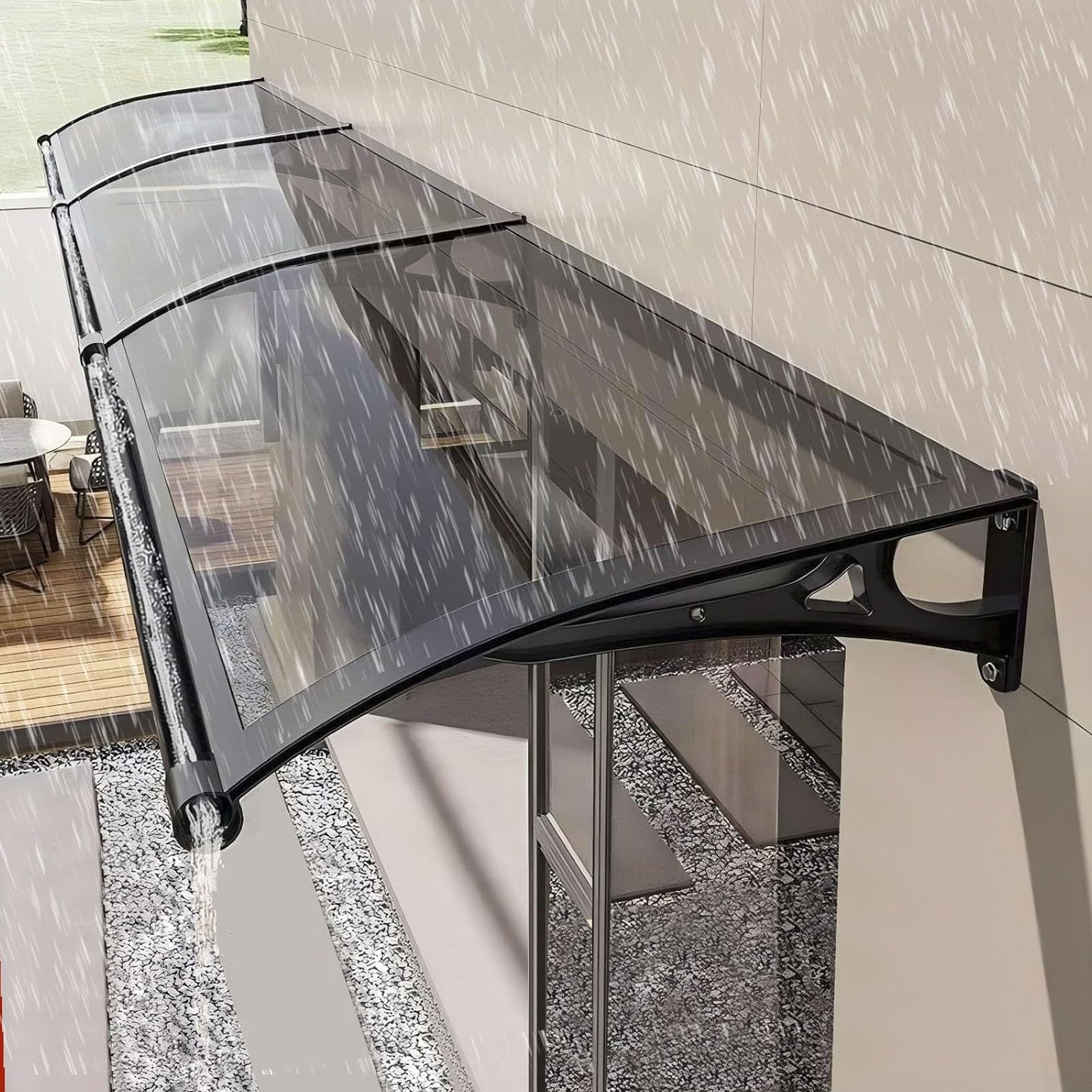 GJMSSMY Door Window Awning with Aluminum Alloy BracketDurable Rain & Snow Protection for Home Exterior WeatherResistant Canopy Cover Enhance Curb Appeal
