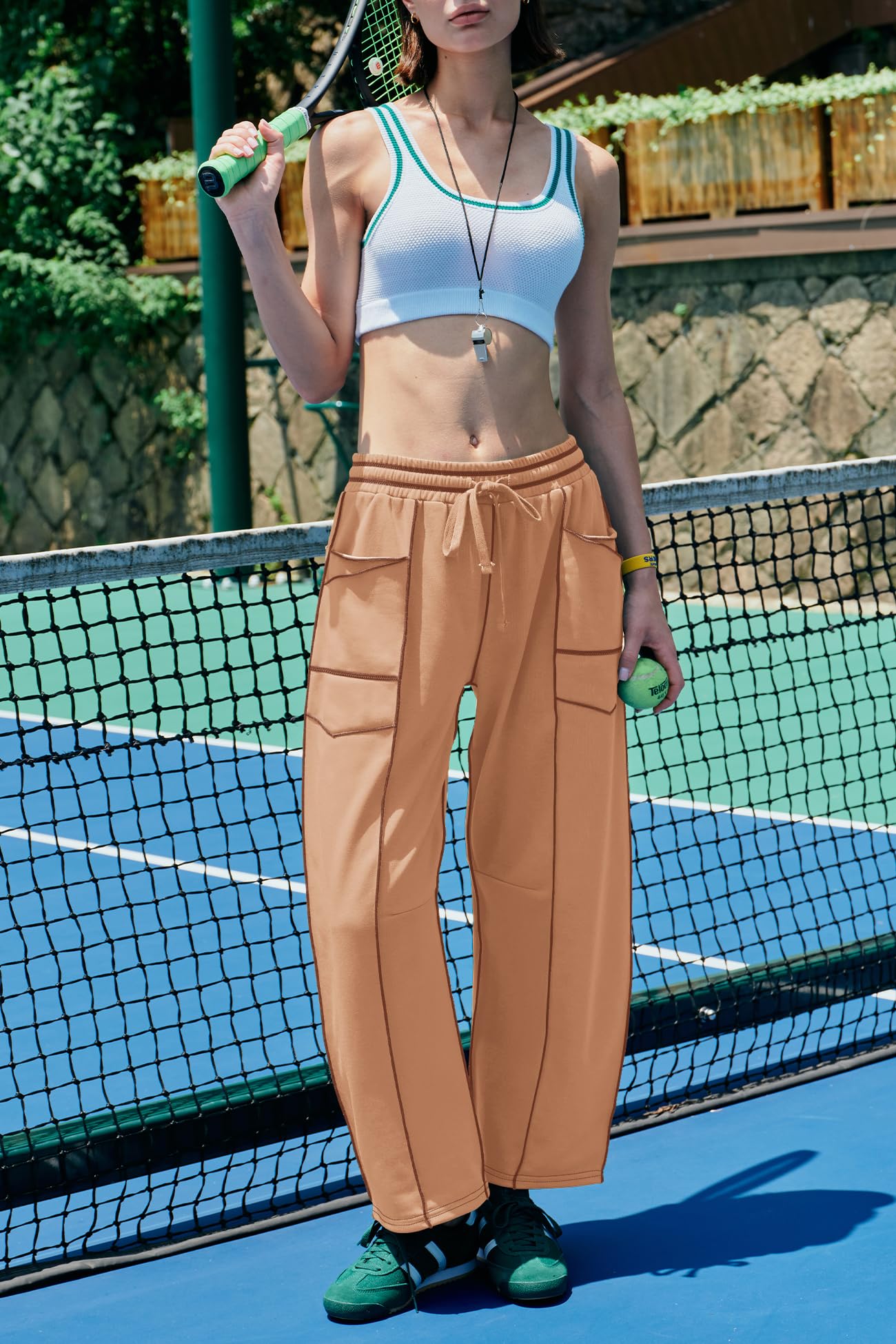 Nirovien Womens Barrel Sweatpants High Waisted Wide Leg Sweatpants Drawstring Lounge Baggy Pants Barrel Sweats