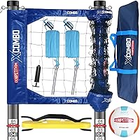 JOLORLY Professional Heavy Duty Volleyball Net Set for Backyard & Tournament - Adjustable Aluminum Height Poles, Regulation Size, Portable Outdoor System