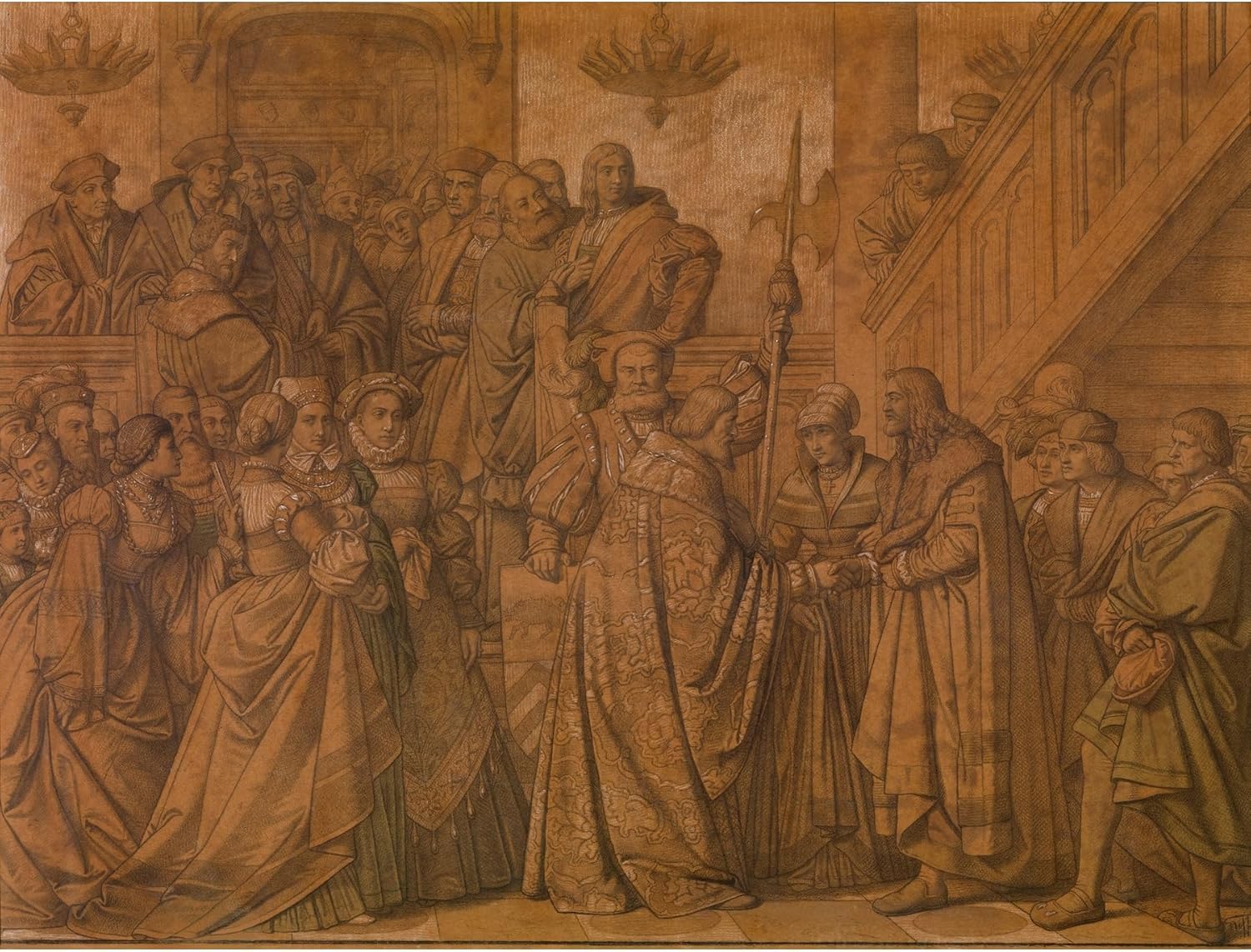 ArtDirect Alderman Gerard van de Werve Receives Albrecht Dürer (1889) Unframed Art Print Giclee Poster by Godfried Guffens - Ready for Framing with Customization Sizes 10x8, 14x11, 20x15, 32x24, 48x36 and 60x45 inches