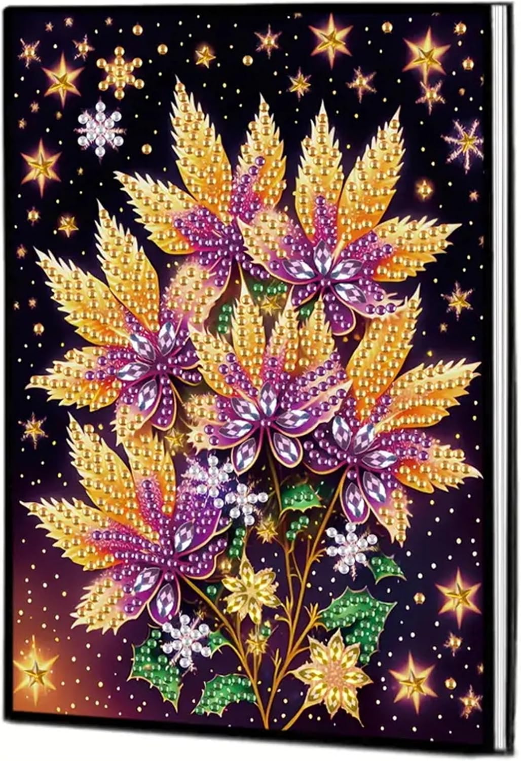 Diamond Painting Notebook for Adults, A5 Diamonds Art Journal and DIY Sketchbook, Diamond Art Kit Supplies,Gift for Beginners, Craft Lovers, Artists. (Maple Leaf)