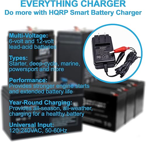 Miniatura 5 de HQRP Cargador de batería inteligente de plomo ácido sellado de 6 V/12 V totalmente automático, mantenedor SLA compatible con automóvil, camión,