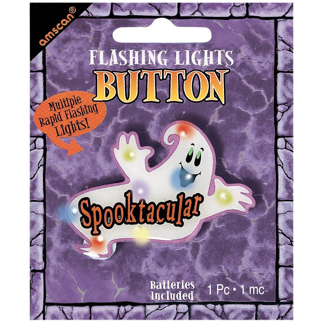 BUTTON SPOOKTACULAR FLSH LGHT (1 per package)