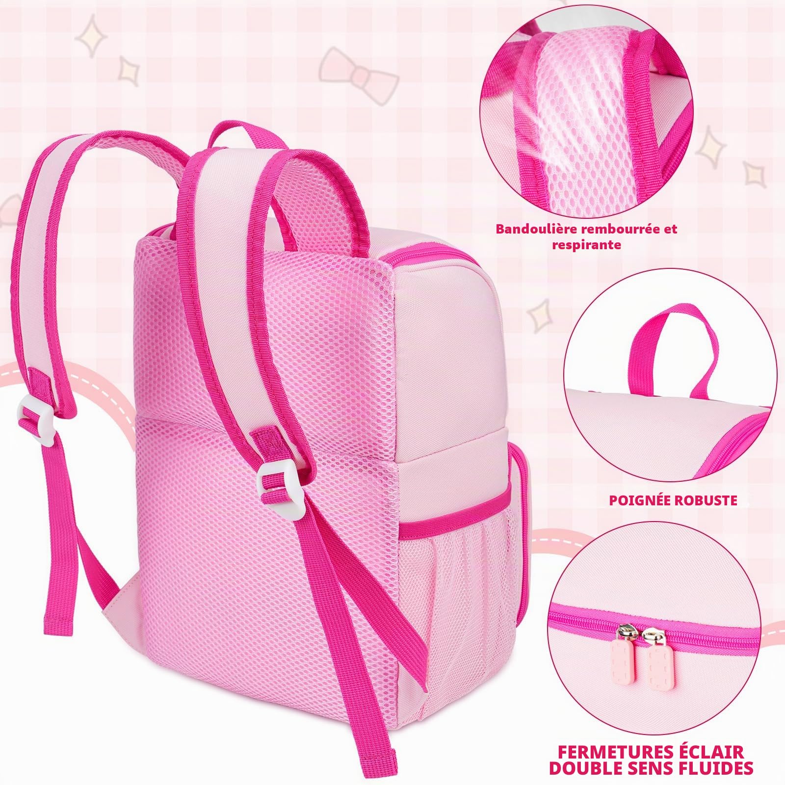 Sac de transport compatible avec le kit de démarrage Toniebox, sac de rangement de voyage compatible avec les figurines Tonies, les écouteurs Tonies et les accessoires, Rose, 9" x 5" x 11.6"