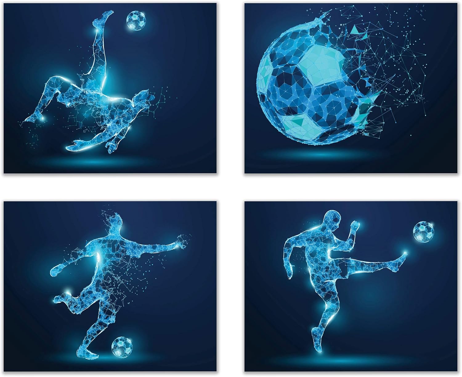 Soccer Wall Art Prints,Set of 4 (8x10) Unframed Soccer