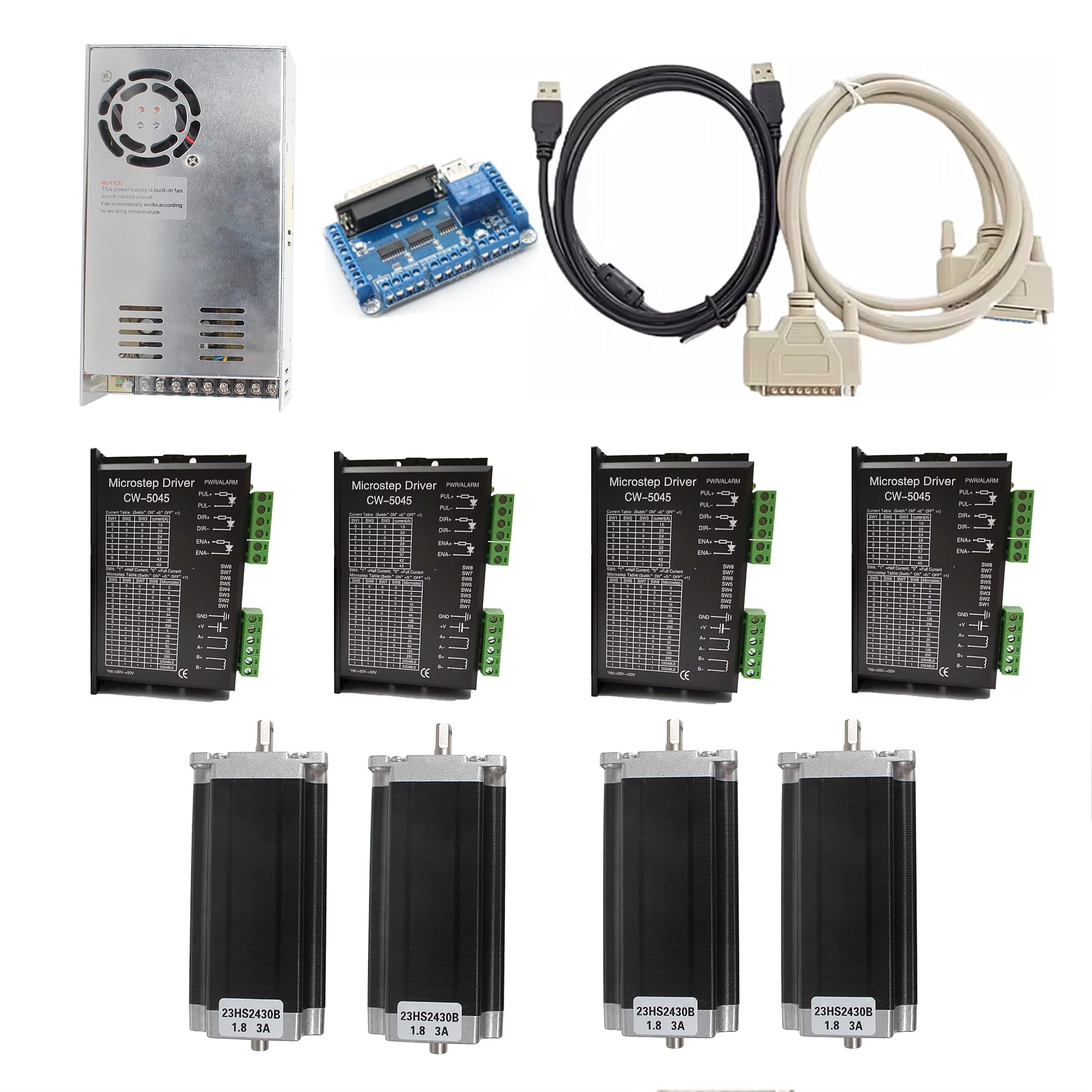 Amazon.co.jp: CNCTOPBAOS 4軸 Nema23 ステッピングモーターキット 46 