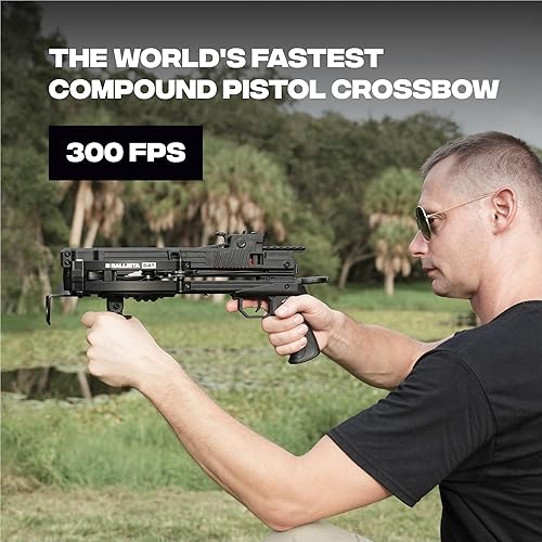 Miniatura 25 de BALLISTA BAT Compound Mini Crossbow - Small Crossbow for Hunting, Fishing and Target - 300 FPS, 130 Lbs, 2.46 lbs