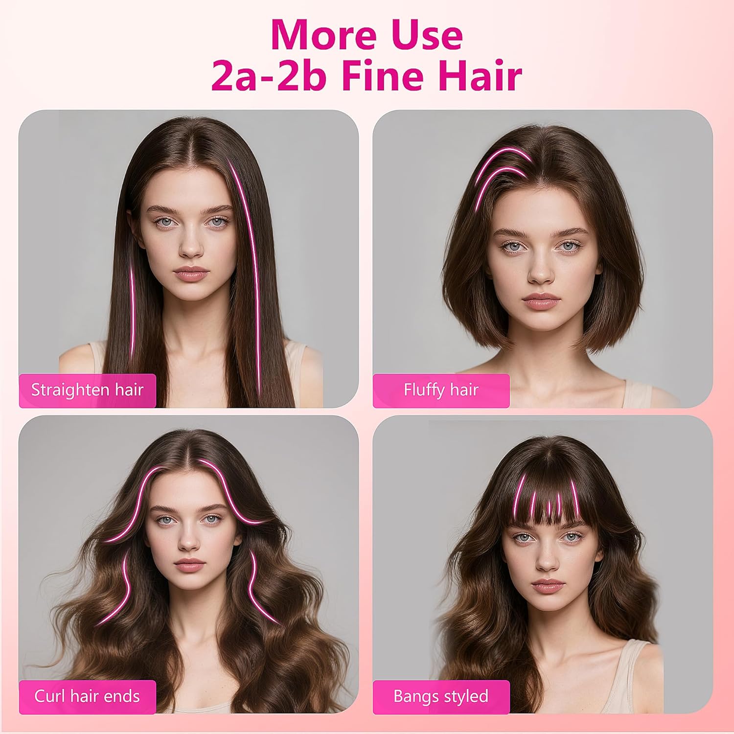 VAGARY Cordless Hair Straightener Brush,Portable Straightening Brush for Travel, 30s Fast Heat,3 Temp Settings,300 Million Negative Ions,USB Rechargeable,Anti-Scald Design Suitable for Thick,Thin Hair - Image 8