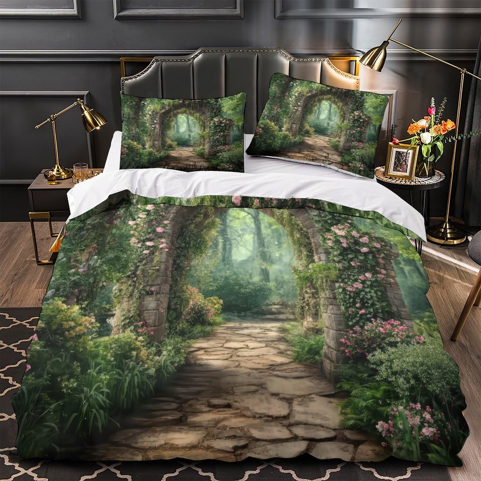 Parure de lit scène de forêt fantastique pour chambre d'ado
