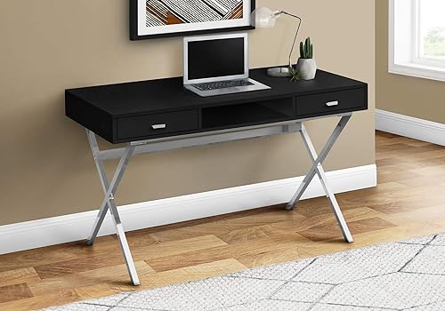 Monarch Specialties Escritorio para computadora, escritorio con cajones y estante abierto, patas resistentes de metal, 48 pulgadas de largo (patas
