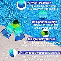 Vista 7 de Fadgesy Swimming Training Fins,Comfortable Silicone Flippers for Swimming and Diving,Size Suitable Kids Girls Boys Adult