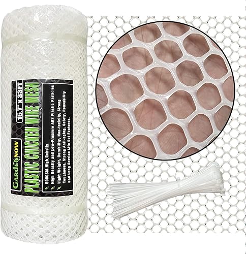 Malla de valla de alambre de plástico ABS de 15.7 pulgadas x 33 pies, valla de aves de corral, alambre de cercado hexagonal para jardinería, red de