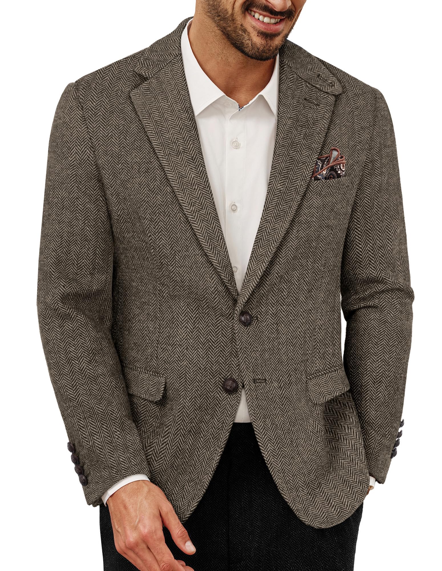 PJ PAUL JONES Sakko - Blazer da uomo vintage misto lana, vestibilità regolare