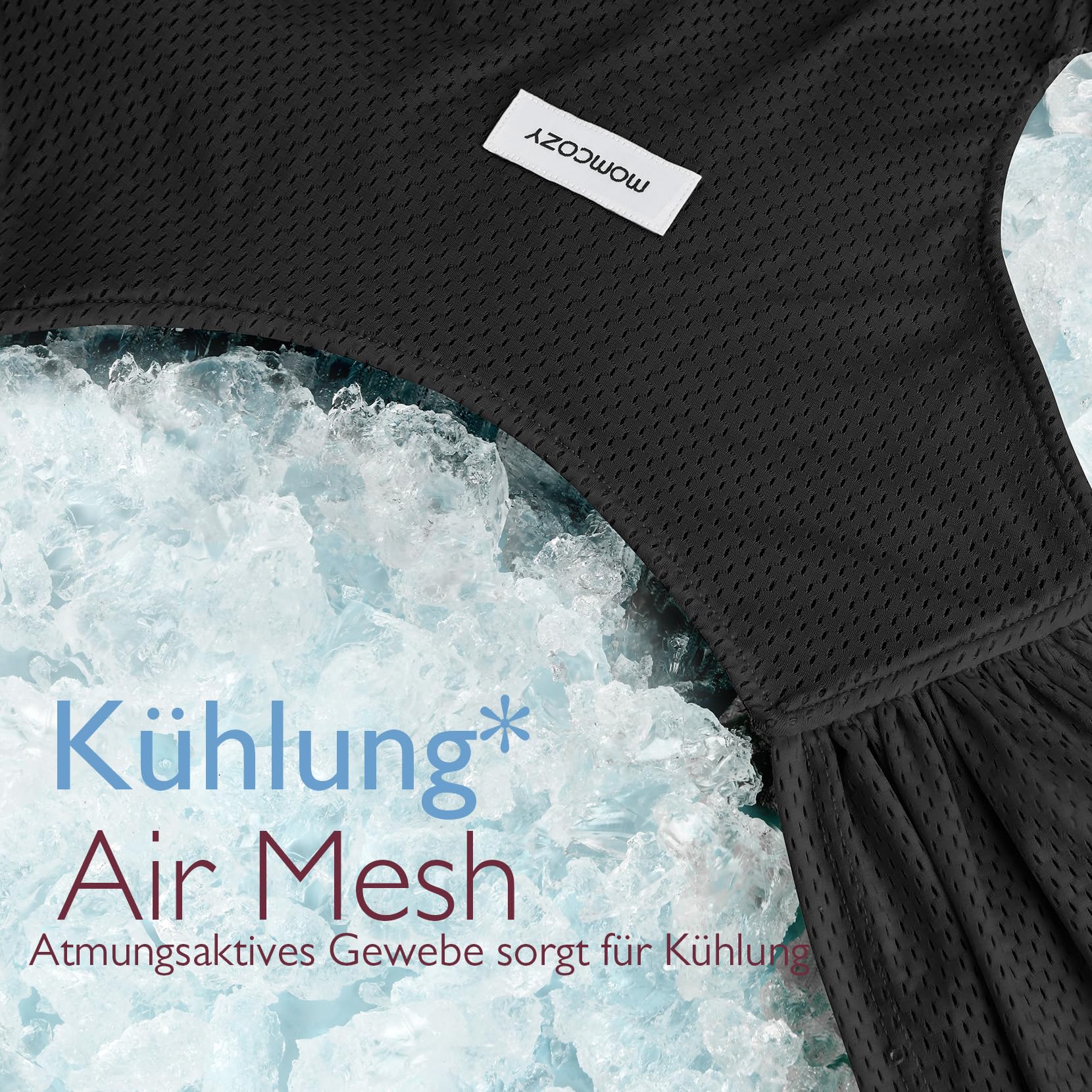 Momcozy Verstellbarer Schnallen Tragetuch Baby Neugeborene mit Air-Mesh, einfach zu tragendes Babytragetuch, bis Kleinkind (3,6-15kg), geeignet für Taillenumfang 76,2-119,4 cm, Schwarz