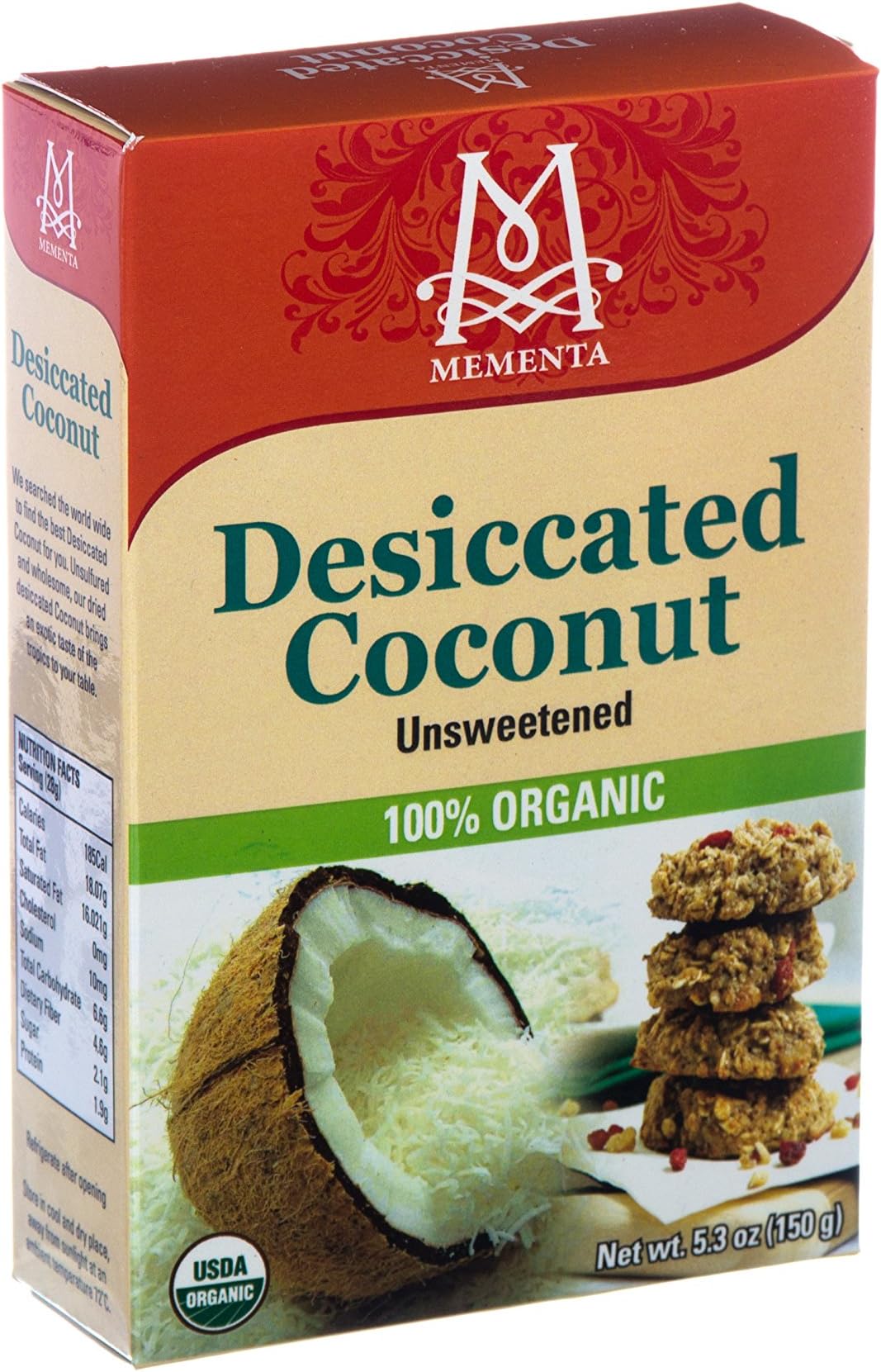 Mementa Organic Desiccated Coconut, 6 Ounce