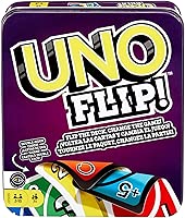 Mattel Games UNO FLIP! Family Card Game, with 112 Cards in a Sturdy Storage Tin, Makes a Great Gift for 7 Year Olds and Up