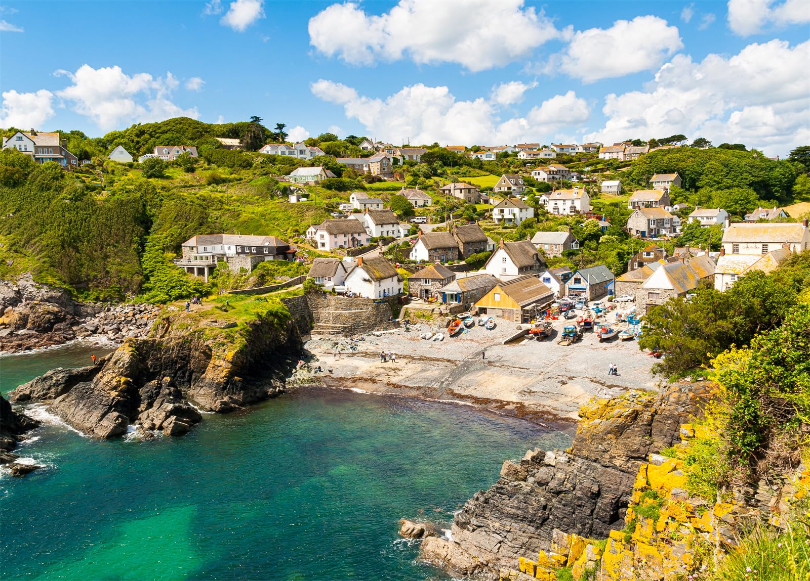 Cadgwith Cove Jigsaw Puzzles for Adults 1000 Jigsaws Boats Beach Cottages 1000 Piece Jigsaw Puzzles for Adults